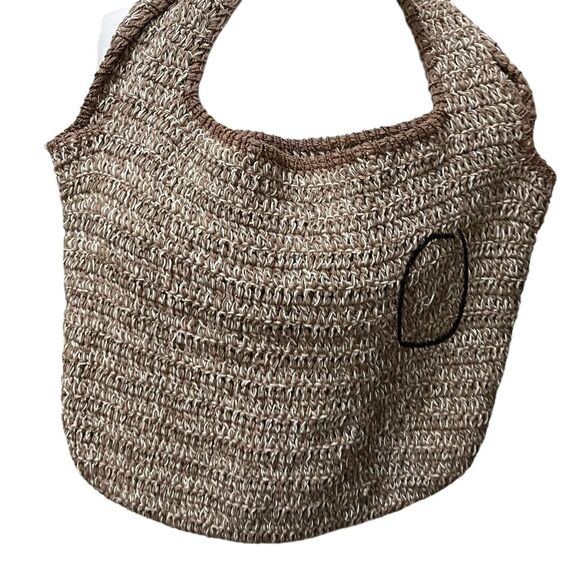 Free People Got Me in Stitches Tote One Size Brown Crochet Boho Shoulder Bag - Picture 10 of 13